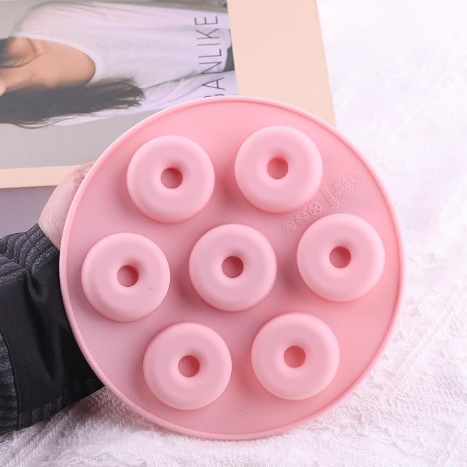 7 Cavity Mini Donut Shapes Silicone Chocolate Molds Doughnut Shaped Mold For Chocolate Candy Cake Decoration
