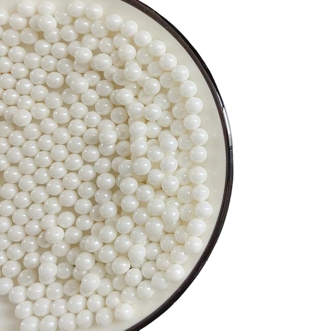 Homankit White Pearl Sprinkles Edible Pearls for Cake Decorating, 7mm 120g/4.23OZ Sugar Pearl Cake Decorations for Baking Cookie Cupcake Toppers Ice Cream Toppings Birthday Wedding Supplies