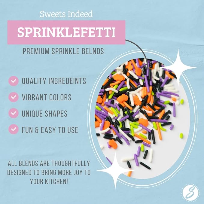 Sweets Indeed, Bulk Sprinkles, 1.3 pounds, Sprinkle Mix, Perfect for Cake Decorations, Baking Ice Cream Cookies Cupcake Topper (Mini Heart) (Halloween)