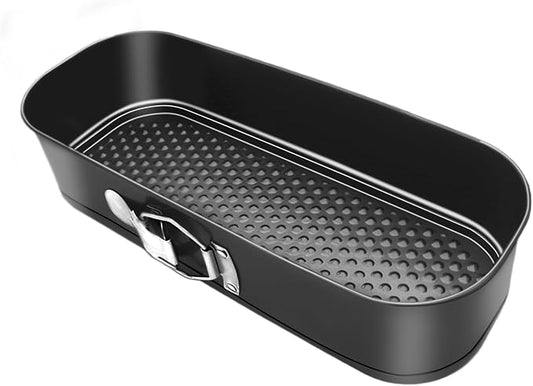 Square Springform Cake Baking Pans: Non-Stick Cheesecake/Tiramisu Pan with Removable Bottom, Quick Release Latch Bakeware Leakproof Bread Loaf Pan, 12.2" x 4.33" x 2.7"