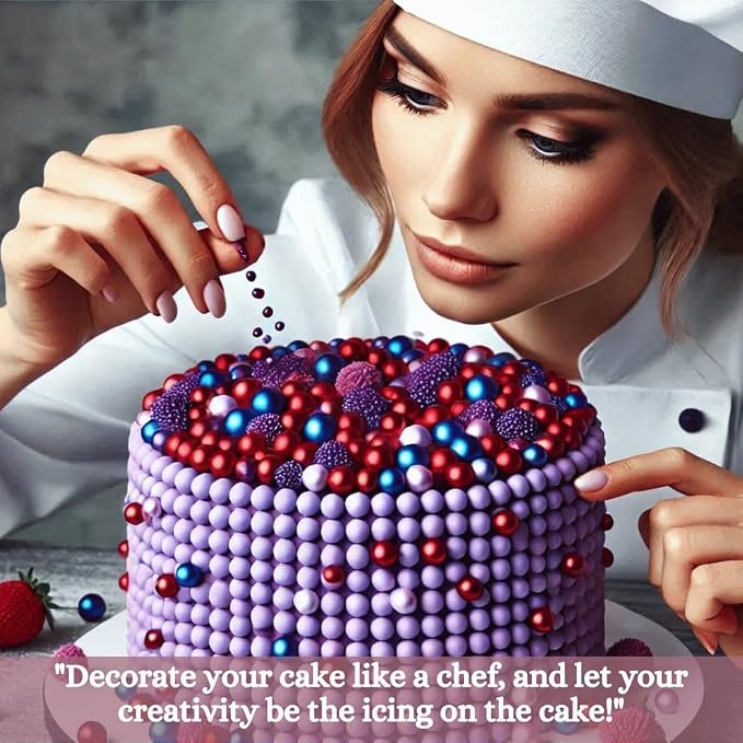Confect Love Disco Balls Sprinkle Mix – Pink, Blue & Purple Pearl Candy Balls for Cake Decorating, Cupcakes, Cookies & Desserts – Edible Sprinkles Topping | Vegan, Gluten-Free, Nut-Free, Soy-Free, Dairy-Free, Palm Oil-Free- 4.2 Oz