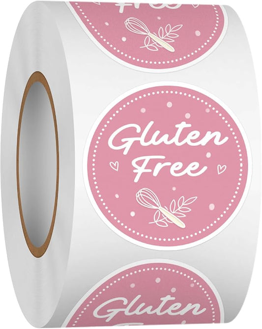 Louise Maelys 500 PCS 1.5 inch Gluten Free Stickers for Food Safety Gluten Free Labels for Retail Package Containers Jars Glass Bottle Envelopes Bread Bags Kitchen, Meal Prep, Allergy Awareness