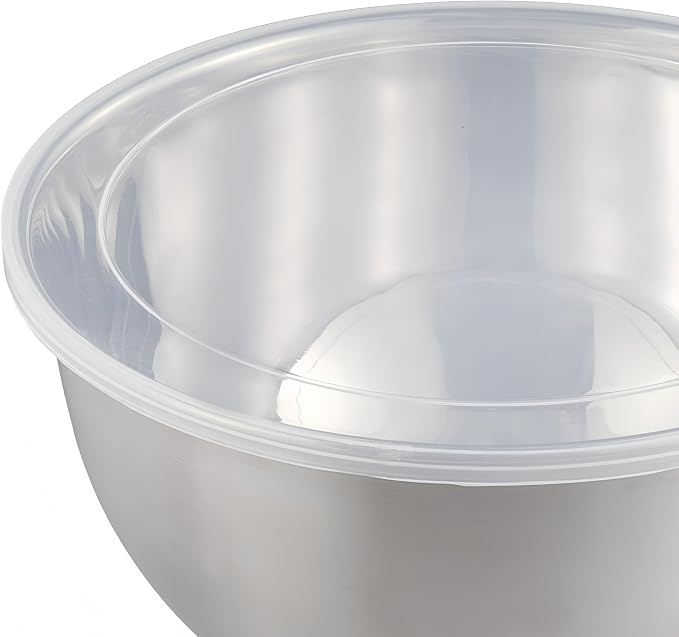 6-Piece Stainless Steel Mixing Bowl Set (3 Bowls + 3 Lids) – 2, 4, 6 Qt Nested Kitchen Bowls for Baking, Meal Prep & Food Storage, Dishwasher Safe