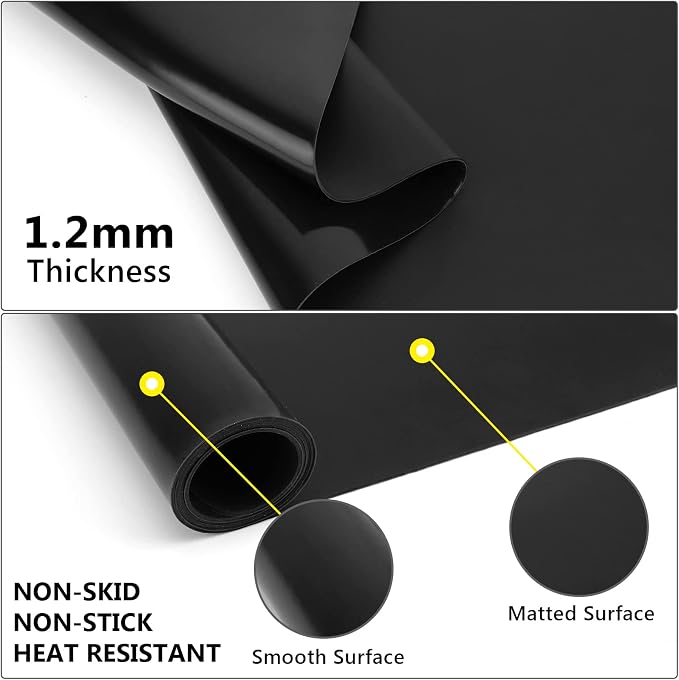 Gartful Oversize Silicone Mat for Crafts, 31.5 x 23.6 inches 1.2mm Thick Silicone Craft Pad for Jewelry Casting Resin Molds, Countertop Protector, Nonstick Placemat, Counter Table Mat, Black