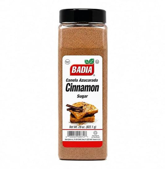 Badia Cinnamon Sugar, 29 oz – Sweet Blend of Cane Sugar and Ground Cinnamon, All Purpose Topping for Baking, Coffee, Desserts, Gluten Free