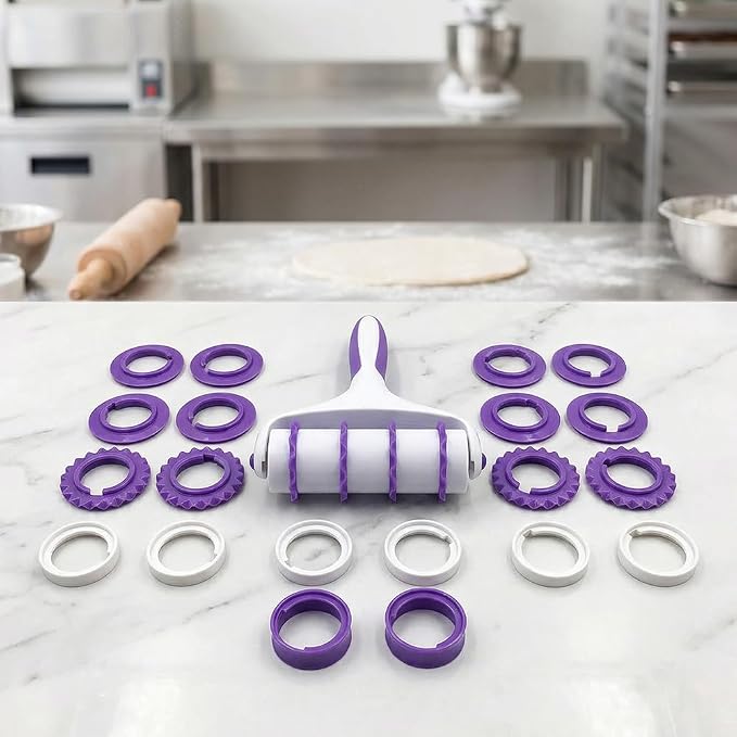 25pcs Fondant Ribbon Cutter, Food grade plastic Cookie Stamp Mould Cake Cupcake Fondant Decorating Tool