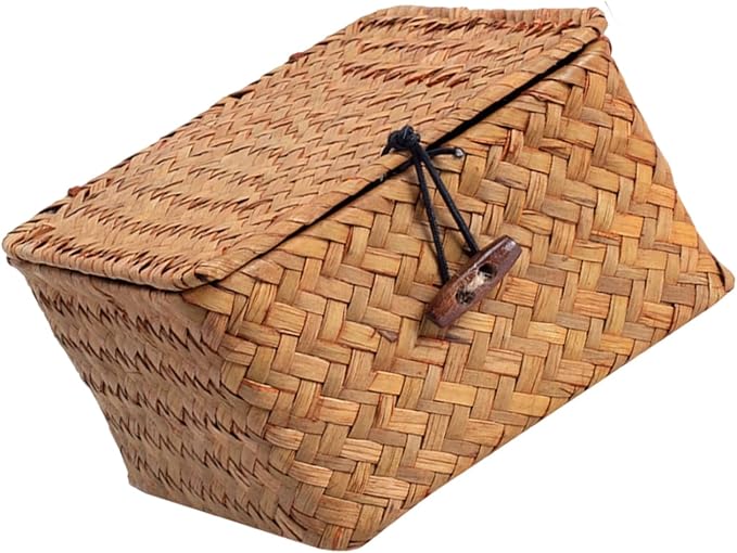 Covered Handcrafted Rattan Storage Basket User Friendly Materials for Neat Organization in Various Rooms User Friendly Organizers