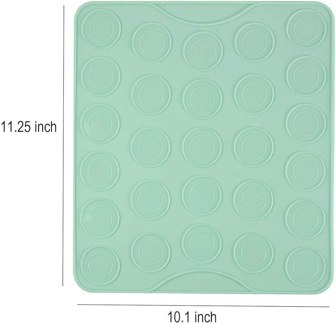 Webake Macaron Silicone Mat Set of 2, Macaroon Baking Mat 54-Cavity, Silicone Template Sheet Baking Pan Liner for Cookie, Pastry Making(Green)