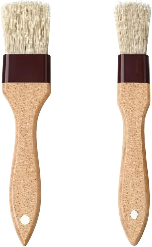 Butter Brush For Baking Basting Brush For Cooking Natural Bristle Basting Brush Food Brush Butter Brush Baster Brush Kitchen Baking Brushes For Barbecue Butter Grill Bbq Baster Kitchen (S/M-2PACK)