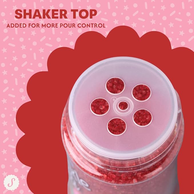Sweets Indeed Red Decorating Sugar, Dye Free, Edible Sprinkle Mix, Perfect for Cake Decorations, Baking, Ice Cream, Cookies, Cupcake Topper 3.35 ounces
