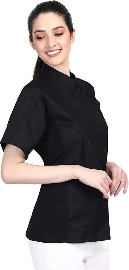 Short Sleeves Only Women's Ladies Side Mesh Chef's Coat Jacket