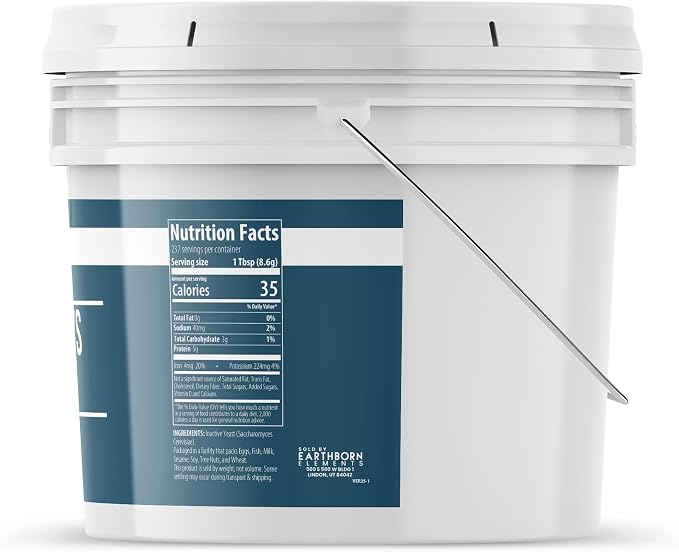 Earthborn Elements Brewer’s Yeast 1 Gallon Bucket, Pure & Undiluted, Inactive Yeast