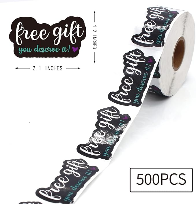 Littlefa You Deserve it Stickers,Free Stuff Stickers,Free Stuff Labels,Mail Packaging Sticker for Small Business 500 PCS