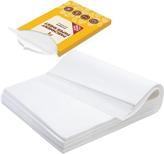 Katbite Parchment Paper, Heavy Duty 12x16 inches Baking Paper, 300 Sheets Oil-proof and Non-stick Parchment Paper Sheets Perfect for Air Fryer, Grilling,Cooking and Wrapping [Extra Strong Series]