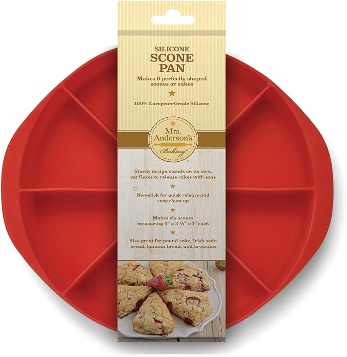 Mrs. Anderson's Baking Silicone Scone Pan, Non-Stick European-Grade Silicone