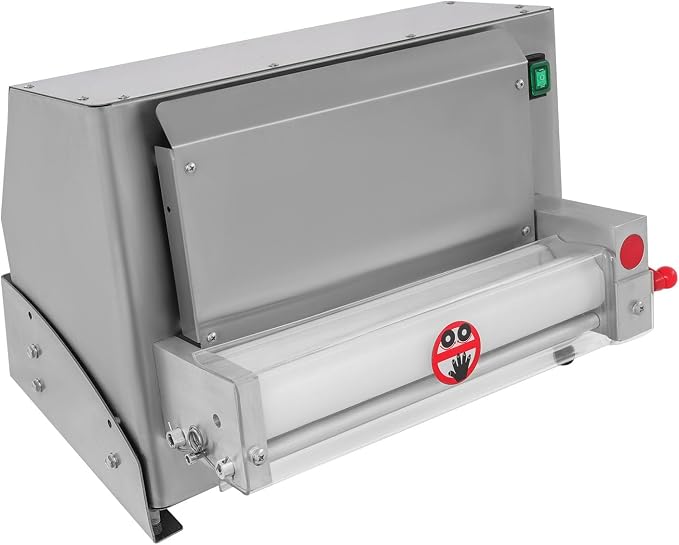 Commercial Pizza Dough Roller Machine, 450W Electric Dough Sheeter Machine Automatic Pastry Press Making Machine, 260 Portions/Hour, Adjustable 1-5.5mm Thickness for Pizza/Pasta/Bakery (3-12 in)