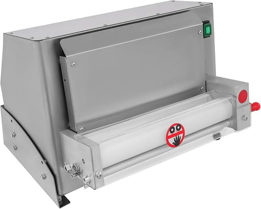 Commercial Pizza Dough Roller Machine, 450W Electric Dough Sheeter Machine Automatic Pastry Press Making Machine, 260 Portions/Hour, Adjustable 1-5.5mm Thickness for Pizza/Pasta/Bakery (3-12 in)