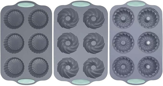 Ice Donuts Mold - Silicone Freezer Molds, Wreath Design Silicone Blocks Maker | 3 Pieces Ice Tray For Kitchen Drinks Beverage Cocktail Soap Chocolate Pasty DIY Bakery Holidays Christmas