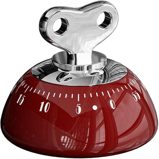Visual Kitchen Timer for Cooking,Chef Cooking Timers Clock with Loud Alarm,Timers for Classroom, Home and Study,Mechanical Desk Timer,No Batteries Required，Magnetic Back (Red)