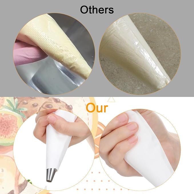 5pcs Reusable Piping Bag,16 In Pastry Bags Reusable | White Cloth Cake Decorating Bags for Frosting, White Hangable Pipings Bag