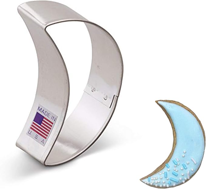 Ann Clark Crescent Moon Cookie Cutter 3" Made in USA | America's Largest Cookie Cutter Maker, Perfect Size and Shape, Food-Safe American Steel, Family Owned Since 1989