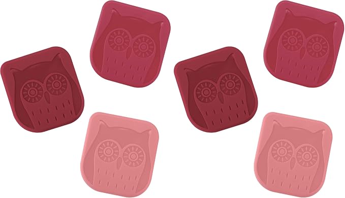 Tovolo Nylon Owl Set of 3 Pan, Reinforced Dishwashing Tool, Durable Plastic Dish Scrapers Safe for Nonstick Cookware & Cast Iron Skillets, Pink (Pack of 2)