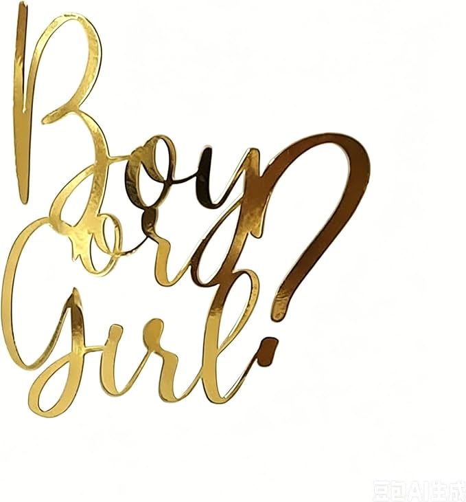 Gold Acrylic Boy or Girl Cake Topper,Gender Reveal Cake Topper for Boys and Girls Gender Reveal Baby Shower Birthday Party Supplies
