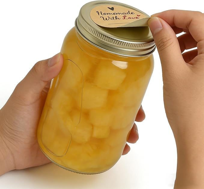 600 Pcs Homemade with Love Stickers, 2" Round Canning Labels for Mason Jars, Jam, Jelly, Pickles – with Lines for Writing
