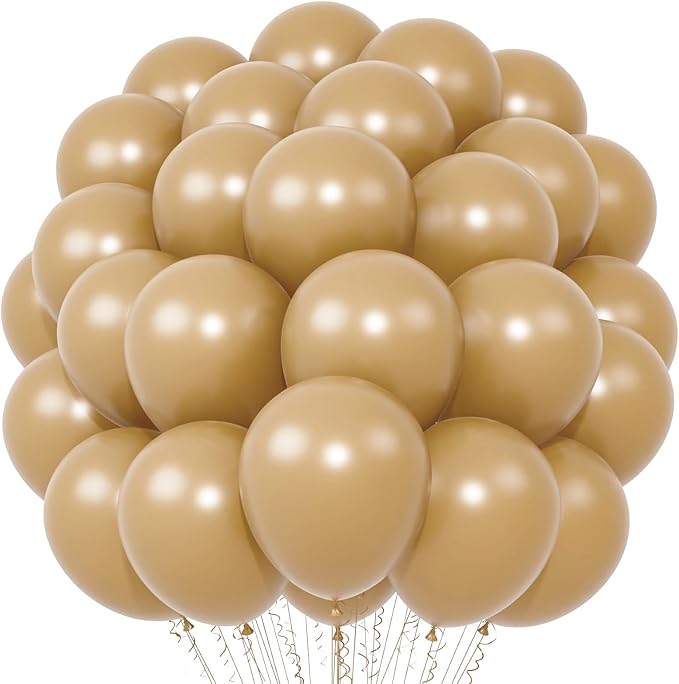 Voircoloria Tan Balloons, 66pack 12inch Light Brown Latex Party Balloons for Wedding, Birthday, Graduation, Bridal Shower, Baby Shower, Gender Reveal, Anniversary, Bachelorette Party Decorations