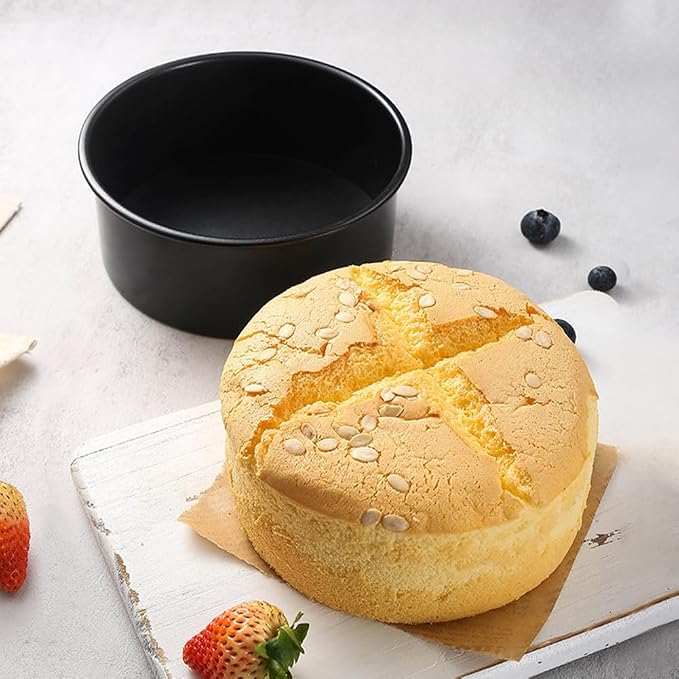 2 Pack 8.27 in Cake Pans, 2.56 in Deep, Straight Sided, Removable Bottom | Includes 2 pans with removable bottoms, No parchment paper included, Use baking sheet if seepage occurs