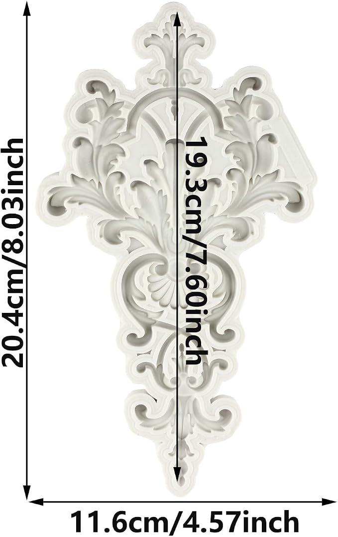 Baroque Fondant Molds Curlicues Scroll Lace Silicone Mold Relief Flower Mold 3D Sculpted For Sugar Cake Decorating Cupcake Topper Candy Chocolate Gum Paste Polymer Clay