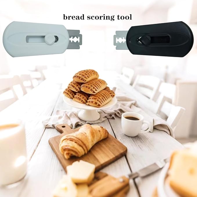 2PCS Extractable & Magnetic Bread Lame Dough Scoring Tool with 10 Razor Blades, Scoring Tool for Sourdough Bread Baking Supplies, Scorer Sourdough Lame for Homemade Breads