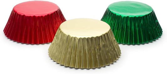 Fox Run Christmas Foil Muffin and Cupcake Liners, Set of 45 Standard Size Wrappers