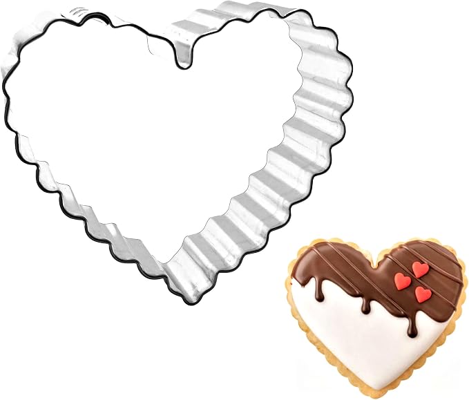 The Cookie Cutter Shop Fluted Heart Small 2.5 inch Cookie Cutter made from Tin Plated Steel