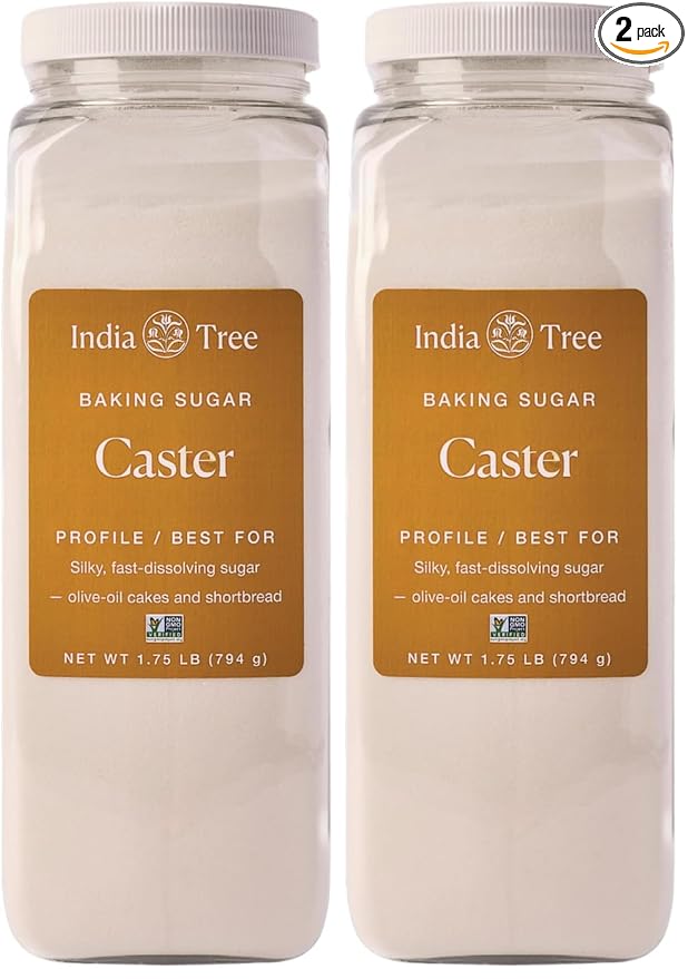 India Tree Superfine Caster Sugar,1.75 lb | NonGMO,Gluten-Free Premium Baking & Dessert Cane Sugar,(Pack of 2)