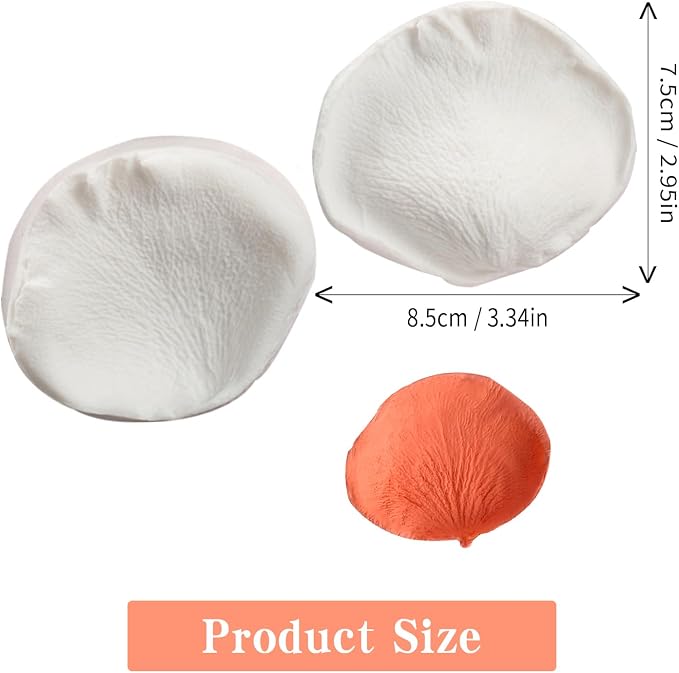 KALAIEN 3D Rose Petals Shape Silicone Fondant Mold Chocolate Molds Candy Molds Veining Petal Sugar Flower Making Tool