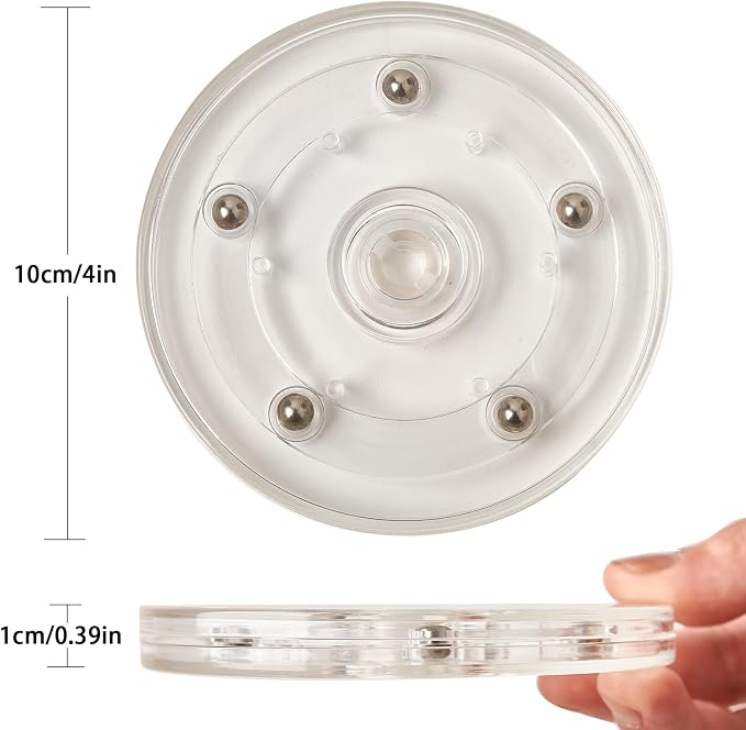 2 Pack 4" Lazy Susan Turntable Acrylic Ball Bearing Rotating Tray for Spice Rack Table Cake Kitchen Pantry Decorating TV Laptop Computer Monitor