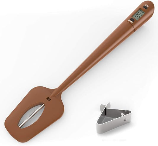 Efeng Candy Thermometer Spatula,Digital Cooking Thermometer with Pot Clip – Silicon Spatula with Meat Thermometer, Instant Read Temperature Reading for Candy,Chocolate,Grill Meat Cooking
