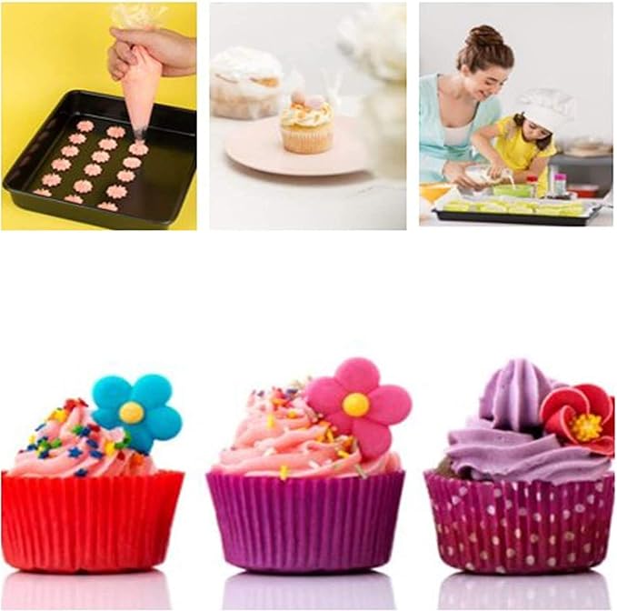 Joyeee Baking Piping Bags Reusable, 4 Pcs Cookie Chocolate Piping Bags 16 Inch 14 Inch 12 Inch 10 Inch, Thick Anti-Burst Pastry Bags for Cake, Hot Chocolate, Cupcake and Buttercream Frosting, Blue