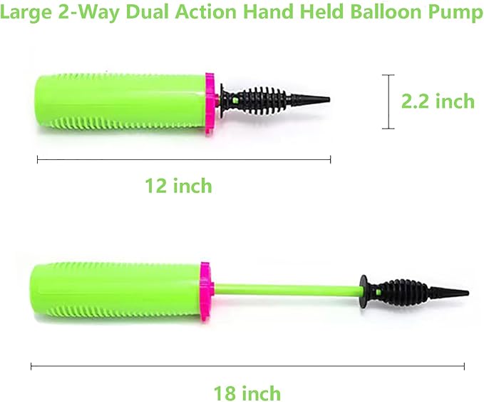 Balloon Pump Hand Held 2-Way Dual Action Air Pump for Balloons, Yoga Balls, Swimming Rings