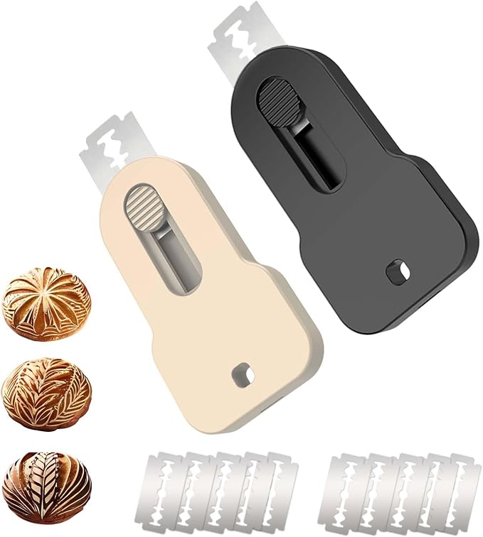 Bread Lame Scoring Tool Retractable Magnetic 2 Pack Sourdough Scorer with 10 Stainless Steel Blades / Razor for Professional Bakery Artisan Breads Making Sour Dough Cutter Knife Baking Accessories