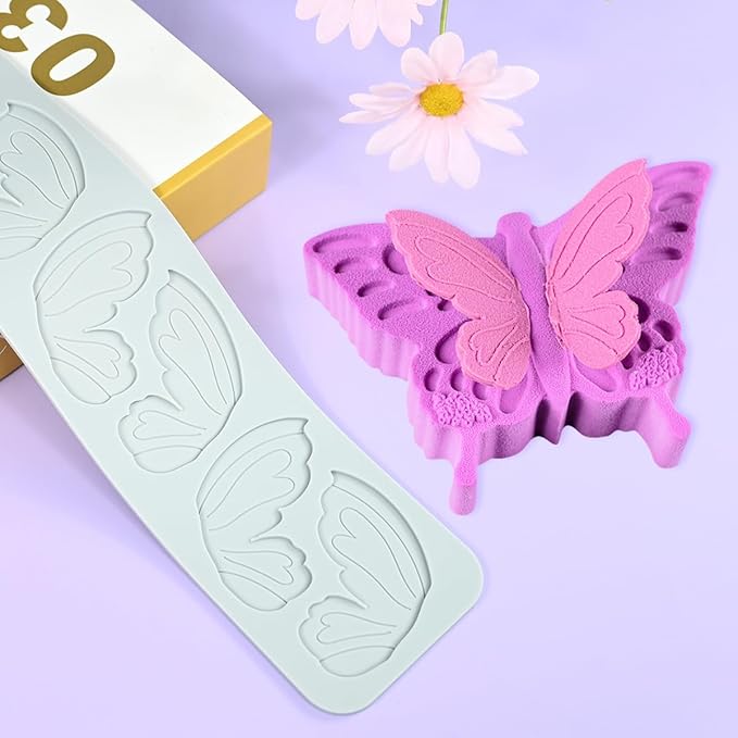 mostsom Butterfly Lace Pattern Silicone Mold Fondant Cake Rim Chocolate Dessert Pastry Making Decorative Kitchen Baking Accessories Tool (C_ Butterfly)