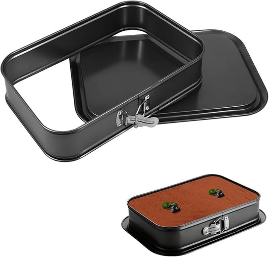 Springform Cake Pan Non-Stick, 11 x 7.1 Inch Rectangle Cheesecake Pan, Tiramisu Bakeware with Removable Bottom Baking Pan Mold Leakproof