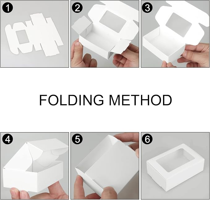 COTOPHER Soap Box, 30Pcs Small Soap Packaging Boxes 3.5x2.35x1.2 Inch Mini Kraft Boxes with Window Soap Boxes for Homemade Soap Candy Chocolate Bakery Cookies Soap Packaging