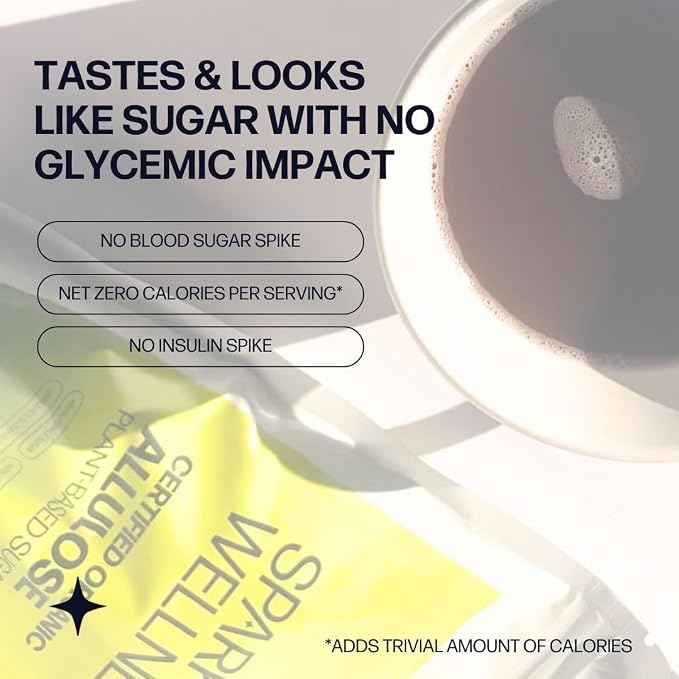 Sparkle Wellness Organic Allulose (3lbs Pack) | A plant-based sugar alternative with zero glycemic impact | Keto-Friendly, Non-Glycemic, Plant-Based Sugar Substitute for Baking, Coffee, Cooking & Drinks