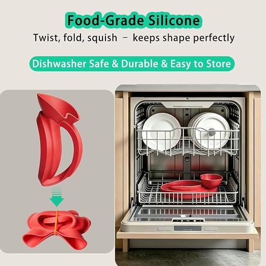 Silicone Flour Funnel with Pouring Shield for KitchenAid 4.5-5QT Mixer