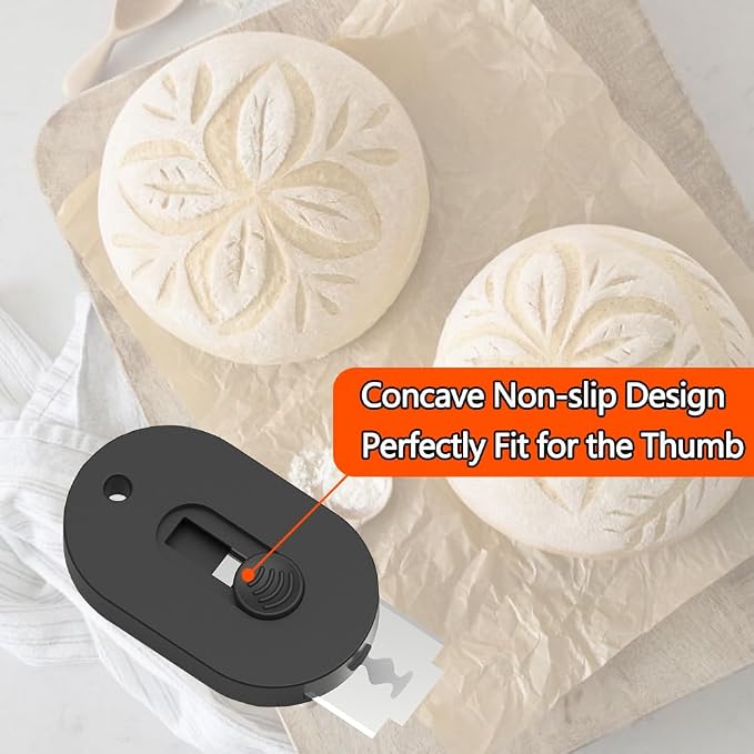 Extractable & Magnetic Bread Lame Dough Scoring Tool, Bread Scoring Knife, Professional Sourdough Scoring Tool for Bread Bakers, Bread Making Tools with 5 Razor Blades (Black)