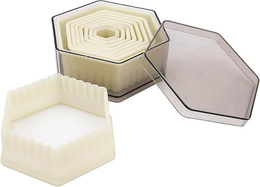 Multi-Shape Nylon Cookie Molds Round Square Star Plastic Geometry Biscuit Cutter Dough Mousse Bread Slicer DIY Bakery Utensils (Fluted Hexagon)