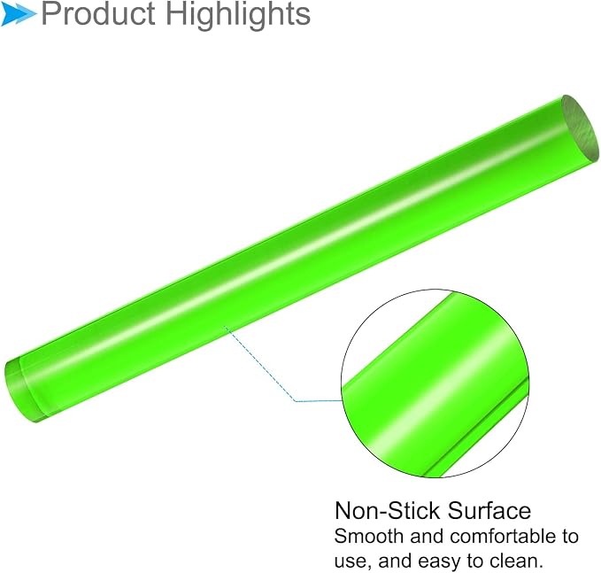 Acrylic Clay Roller, 9 Inch Length 1 Inch Dia., Acrylic Non-Stick Rolling Pin Roller Green - (Applications: for Shaping Sculpting)