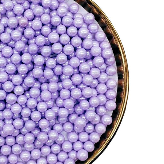 Sprinkles Lavender Purple Edible Pearls,Cake Sprinkles 130g 4.6OZ,Cookie Sprinkles,Sugar Pearl, Edible Candy Pearls for Cake Cupcake Decorationg (7mm-light purple)